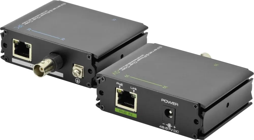 LAN Netzwerk über RG59 Koaxkabel Konverter mit PoE 2Draht Extender Heute Kaufen