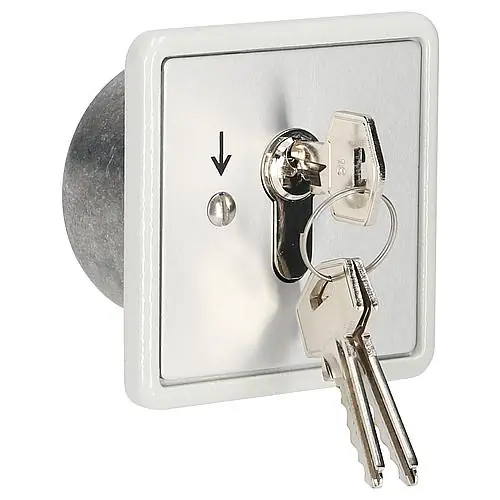 Schalter Schlüsselschalter Unterputz Taster mit 3 Schlüssel 81x81mm Neue Kollektion
