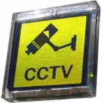 Schild Überwachungsschild LCD blinkend 50x50mm Solar Schild Kameraüberwachung Bestpreis