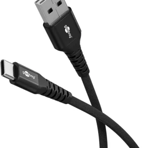 Solange Der Vorrat Reicht 0,5m USB-C Kabel Anschlusskabel USB-C auf USB-A Metallstecker Textilummantelung bis 3A 60W