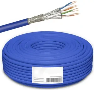 Original 100m LAN Kabel Cat7A PIMF S/FTP geschirmt Verlegekabel Blau