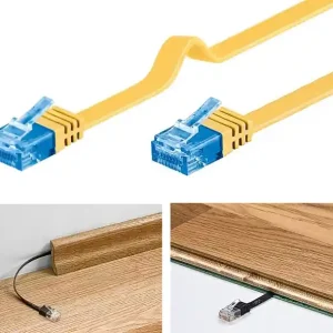 Aktuell 10m LAN Kabel Flachkabel Cat6a UUTP Gelb