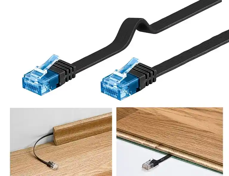 Solange Der Vorrat Reicht 10m LAN Kabel Flachkabel Cat6a UUTP Schwarz