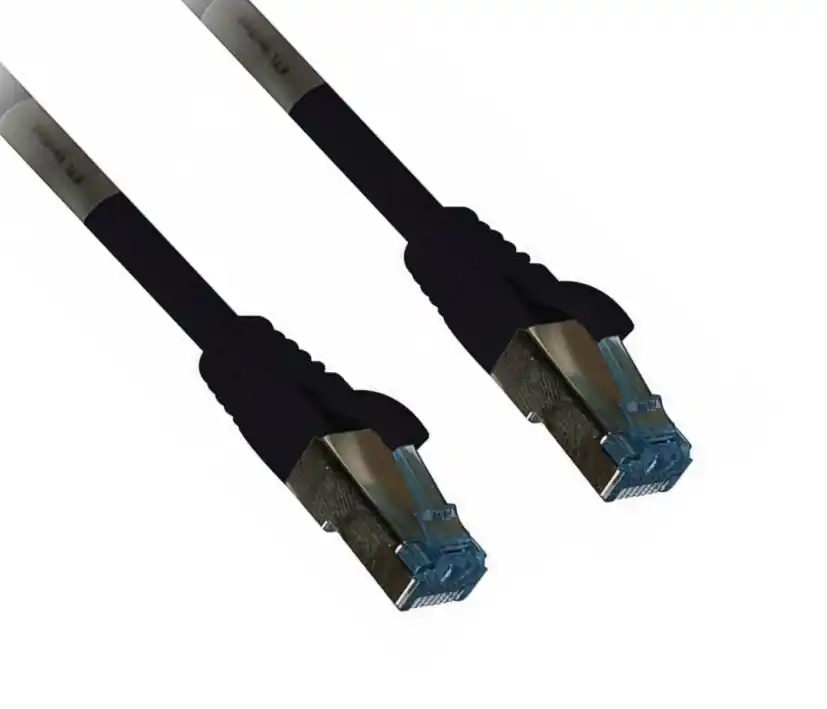 10m PUR LAN Kabel Cat6a PiMF Patchkabel 4x2 SFTP Schwarz Highlight