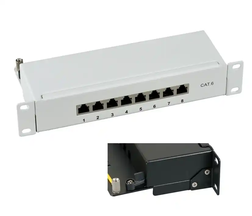Top-Seller 10zoll Patchpanel CAT6 Patchfeld 8xRJ45 LSA Panel Auflegefeld