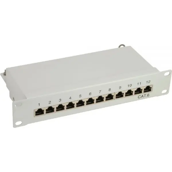 10zoll Patchpanel CAT6 Patchfeld 12xRJ45 LSA Panel Auflegefeld Original