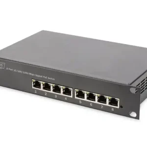 10zoll PoE Switch 8-Port 10-100-1000Mbit Gigabit für 10zoll Schrank 230VAC Kostenfreie Lieferung