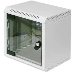 Super-Preis 10zoll Schrank 6HE Grau mit Türe und viel Zubehör TRITON