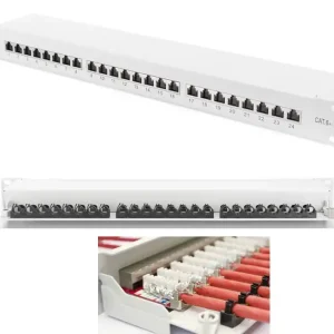 19zoll Patchpanel CAT6A Patchfeld 24xRJ45 LSA Panel 10GBit Auflegefeld Garantierte Lieferung