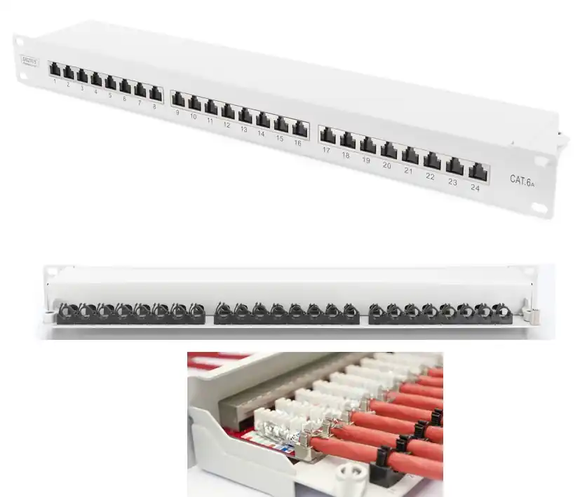 19zoll Patchpanel CAT6A Patchfeld 24xRJ45 LSA Panel 10GBit Auflegefeld Garantierte Lieferung