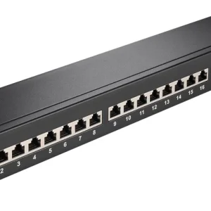 Abverkauf 19zoll Patchpanel CAT6A Patchfeld 24xRJ45 LSA Panel Auflegefeld Schwarz
