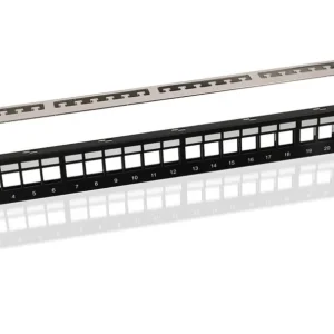 19zoll Patchpanel Patchfeld Keystone Träger für 24 Snap-In Module Schwarz Weltweiter Versand