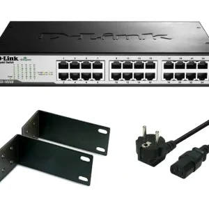 19zoll Switch 24Port LAN 10/100/1000MBit Gigabit DGS unmanaged Kostenloser Rückversand