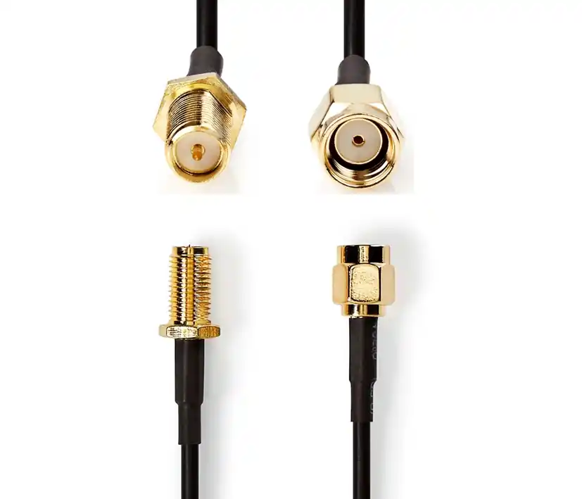 Schnäppchen 1m SMA Kabel SMA-REV-Stecker auf SMA-REV-Kupplung REV=Reverse zB. für WLAN