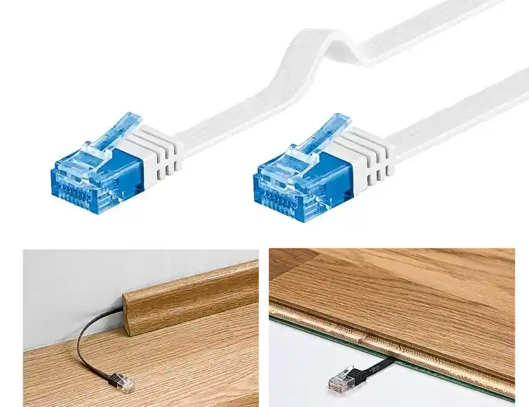 Sonderaktion 2m LAN Kabel Flachkabel Cat6a UUTP Weiss