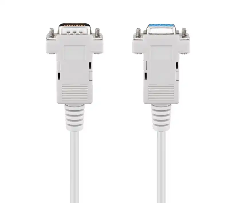 2m SUB-D Kabel 9pol Stecker auf Buchse V24 COM RS232 Kabel 1zu1 Preis Gesenkt