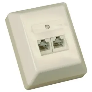 Saisonangebot 2x RJ45 Aufputz Dose ohne Widerstand 1zu1 parallel durchverdrahtet Beige