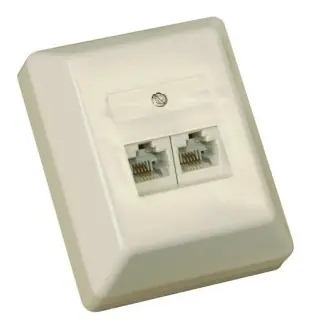 Saisonangebot 2x RJ45 Aufputz Dose ohne Widerstand 1zu1 parallel durchverdrahtet Beige