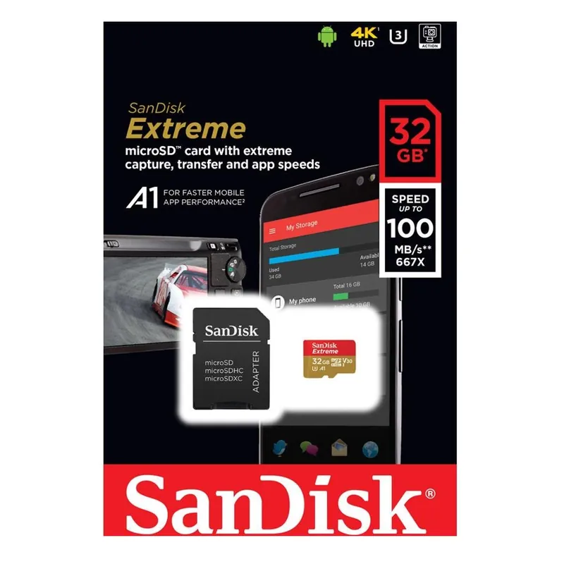 Neue Ware 32GB SD Karte Micro SDXC Speicherkarte mit SD-Adapter V30 UHS Speedclass