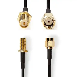 3m SMA Kabel SMA-REV-Stecker auf SMA-REV-Kupplung WLAN Echt