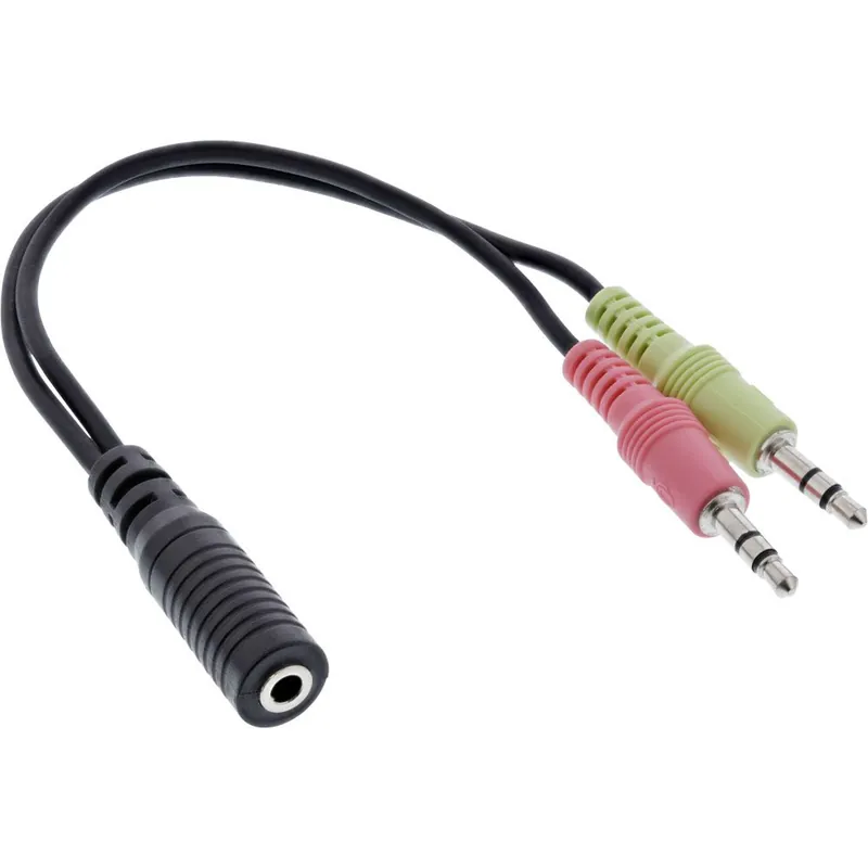 Premium Adapter für Multimedia Headset 2x3,5mm Klinkenstecker auf 4pol Klinkenbuchse