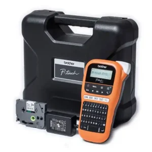 Original Beschriftungsgerät Brother P-touch PTE110VP mit Netzteil und Koffer