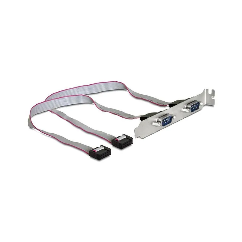 D-Sub Slotblech 2x 9pol Sub-D Stecker mit Flachbandkabel Versand Am Gleichen Tag