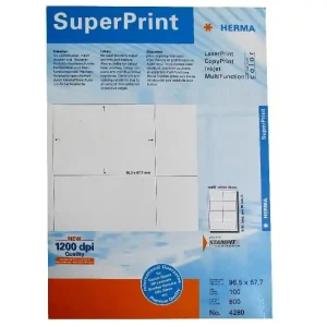 Super-Preis Etiketten 96x68mm 800-Stück auf 100 Blatt A4 HERMA 4280