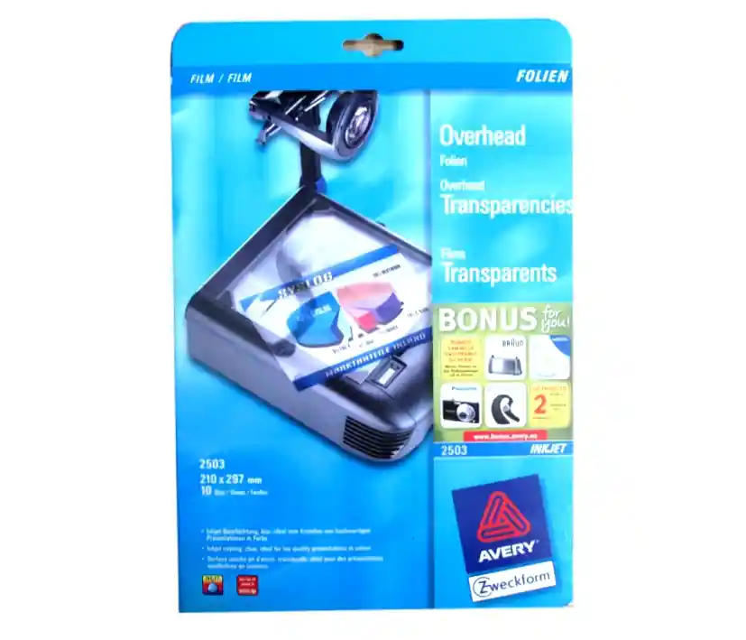 Inkjet OHP-Folien A4 klar AVERY Zweckform 2503 Overhead Folien 10-Stück Bestpreis