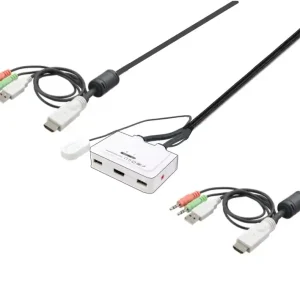 Gratis Versand KVM HDMI Umschalter 2-fach Kombi mit USB Klinke Audio