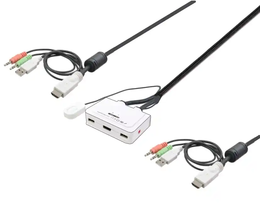 Gratis Versand KVM HDMI Umschalter 2-fach Kombi mit USB Klinke Audio