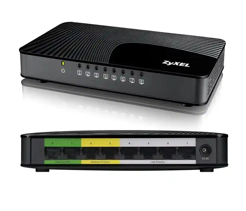 Finale Aktion LAN RJ45 Switch 8Port Desktop 10/100/1000Mbit für Streaming Unmanaged mit Netzteil