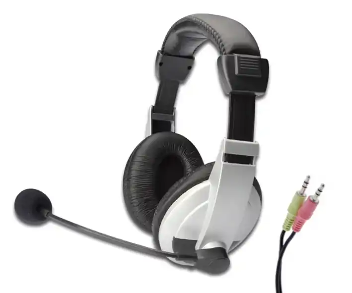 Schnäppchen Multimedia Headset Kopfhörer mit Bügelmikrofon und 2x3,5mm Klinkenstecker