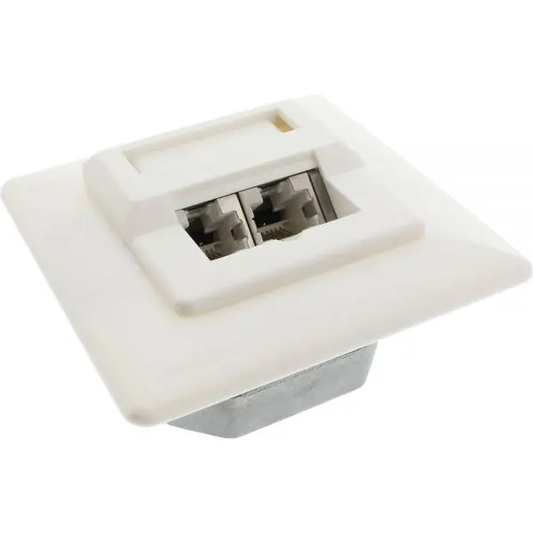 Top-Seller Netzwerkdose CAT5e Unterputz Doppeldose LAN Dose mit Blende Weiss Beige