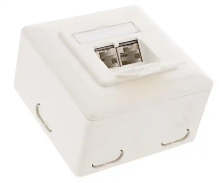 Netzwerkdose CAT6 Aufputz Unterputz 2xRJ45 Weiss LAN Dose mit Blende Premium