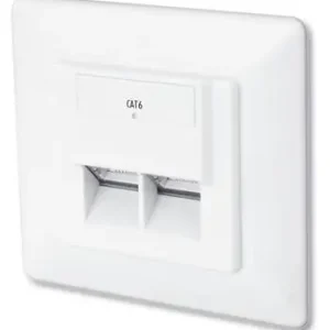 Must-Have Netzwerkdose CAT6 Unterputz Doppeldose LAN Dose mit Blende Weiss