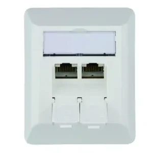 Top-Angebot Netzwerkdose CAT6A Aufputz Doppeldose mit Blende LAN Dose Alpinweiss