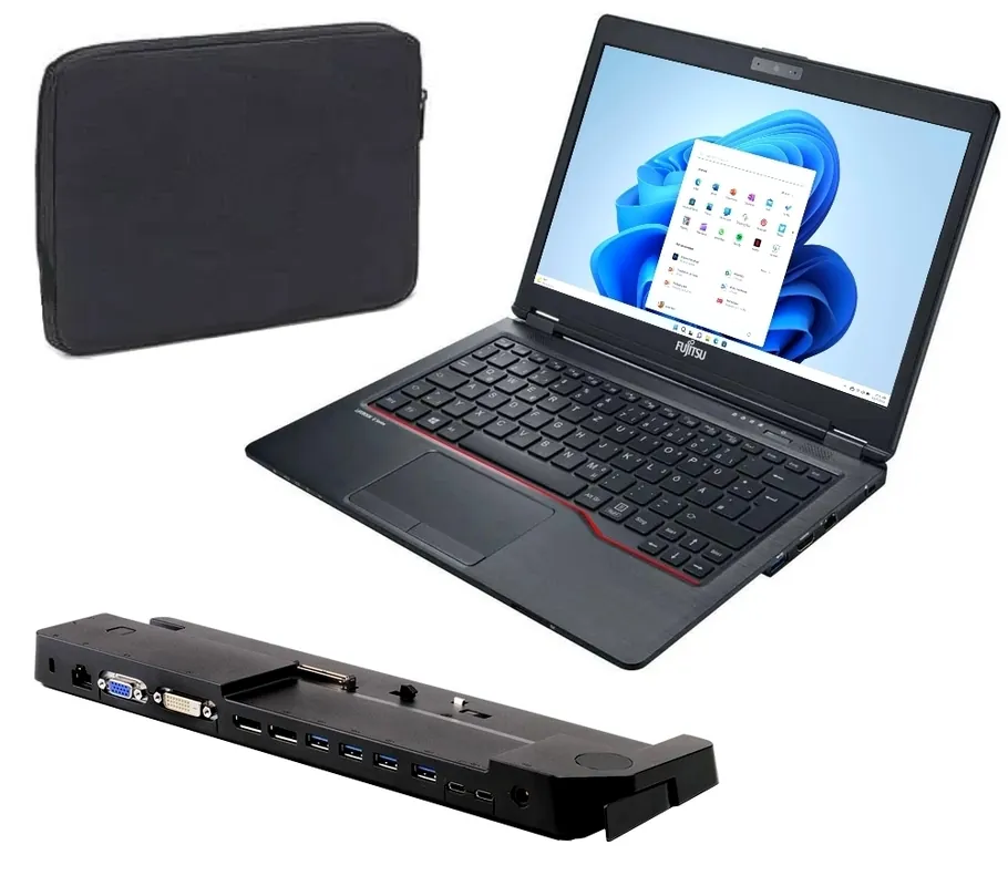 Geprüft Notebook 12,5" Intel i3-G8 8GB 256GB SSD Webcam USB-C WiFi Win11Pro U729 Dockingstation Leasingrückläufer