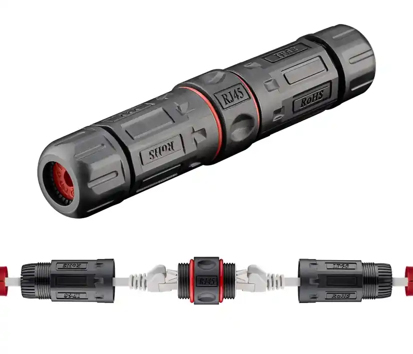 Outdoor Steckerschutz für RJ45 LAN Verbinder Adapter 2x RJ45 Buchsen STP geschirmt Angebot