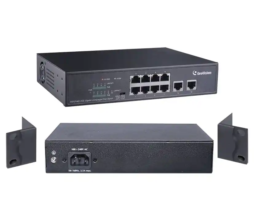 PoE 19zoll Switch 10Port davon 8xPoE GV-APOE810 Gigabit Rabatt