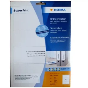 Saisonangebot Rückenschilder Ordner Etiketten blickdicht 61x192mm 40-Etiketten auf 25-Bögen Herma 8621
