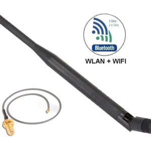 WLAN Antenne 2,4-5,8Ghz mit SMA-Stecker und Pigtail UFL IPX Adapter auch für Bluetooth geeignet Expressversand