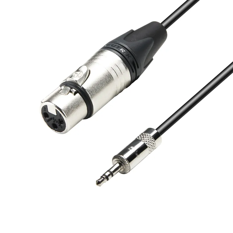 0,5m XLR Klinke Kabel 3,5mm Klinkenstecker auf XLR Kupplung geschirmt Mengenrabatt