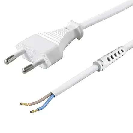 1,5m Netzkabel Eurokabel Weiss mit Kabelenden und Aderendhülsen Kabel mit Eurostecker zum Konfektionieren Weltweiter Versand