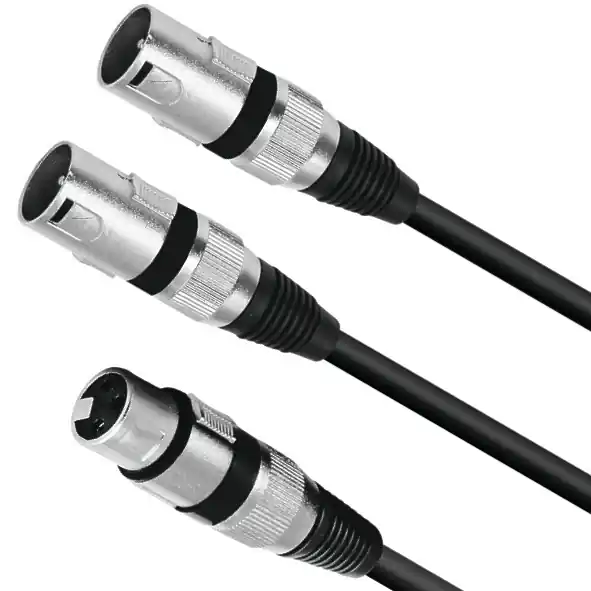 Neu 1,5m XLR Y-Kabel 1x XLR-Buchse auf 2x XLR-Stecker