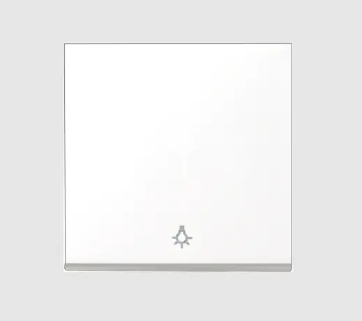 Ausverkauf 1-fach Wippe Blende 50x50mm mit LICHT-SYMBOL Reinweiss Meridian