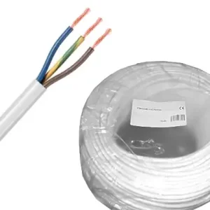 100m Kabel H05VV-F 3x 1,5qmm Weiss Elektrokabel Kracherpreis