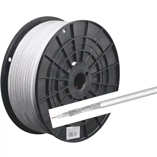 Expressversand 100m Koaxkabel 75-Ohm 120dB für SAT TV BK CABELTV 7mm Weiss Kabelfernsehen
