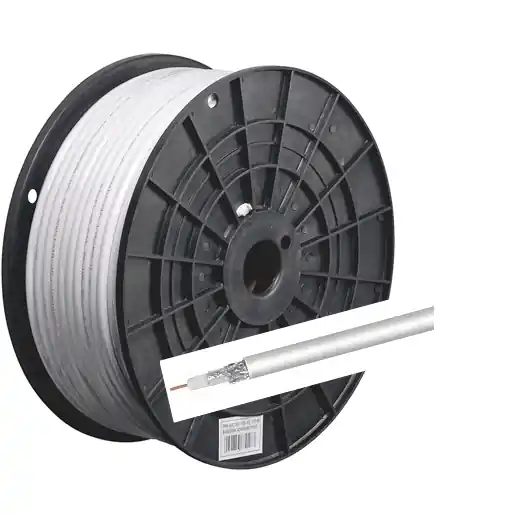 100m Koaxkabel 75-Ohm 80dB für SAT TV BK CABELTV 5mm Weiss 2fach geschirmt auch für Kabelfernsehen Preisreduziert