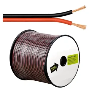 Heute Kaufen 100m Lautsprecherkabel 2x 0,75qmm Schwarz-Rot CCA Litze